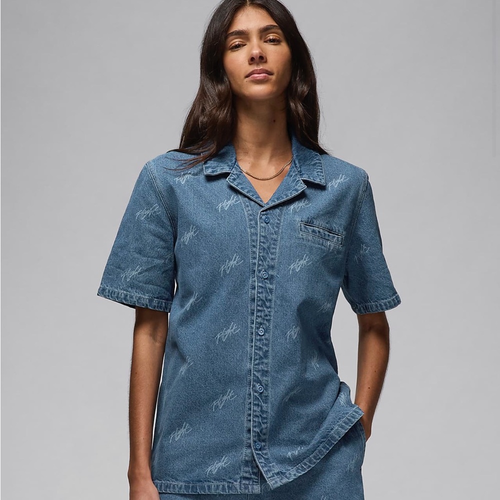 jordan women’s denim button up